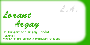 lorant argay business card